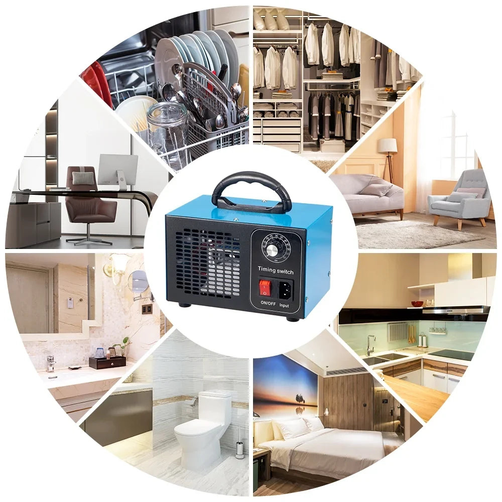 Kydely Room Ozone Machine Glossy Steel Finish 41dB - Eliminate Smoke, Dust & Pollutants with Powerful Ozone