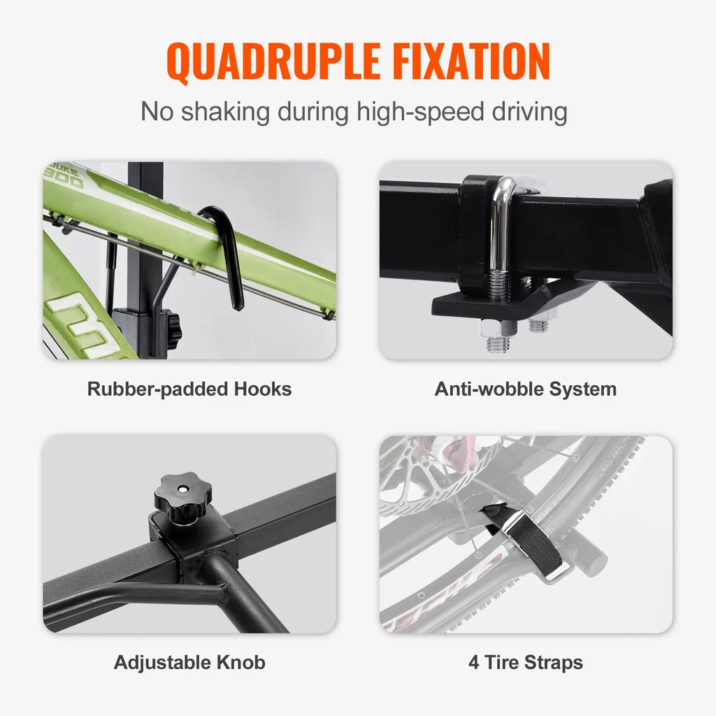 SKYSHALO Hitch Mount Folding Carrier Car Truck SUV 1.25"/2" Receiver 2-Bike Rack