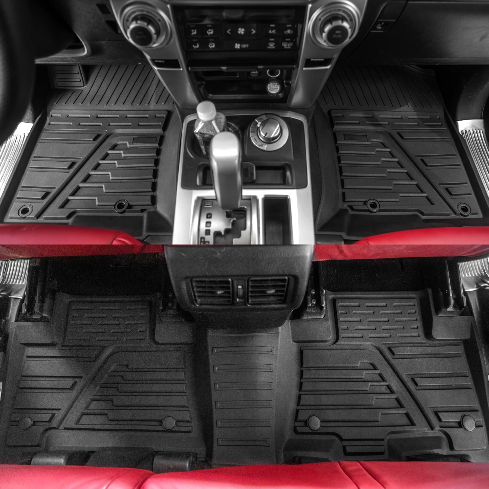Floor Mats Suitable with Toyota 4Runner 2013-2023 Trunk Mat Cargo Liner Cargo Mat All Environment Trunk Liner 2022 4 Runner Accessories (Trunk Mat+Floor Mats,Fit W/Sliding Tray)