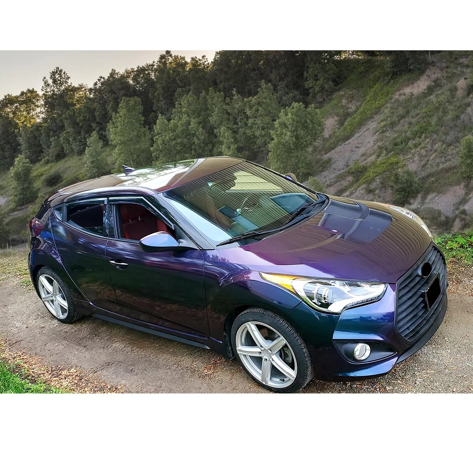 Ikon Motorsports Suitable with 2011-2018 Hyundai Veloster Window Vent Visor Deflector Rain Guard 4Pc Set Outside Mount 2011 2012 2013 2014 2015 2016 2017 2018
