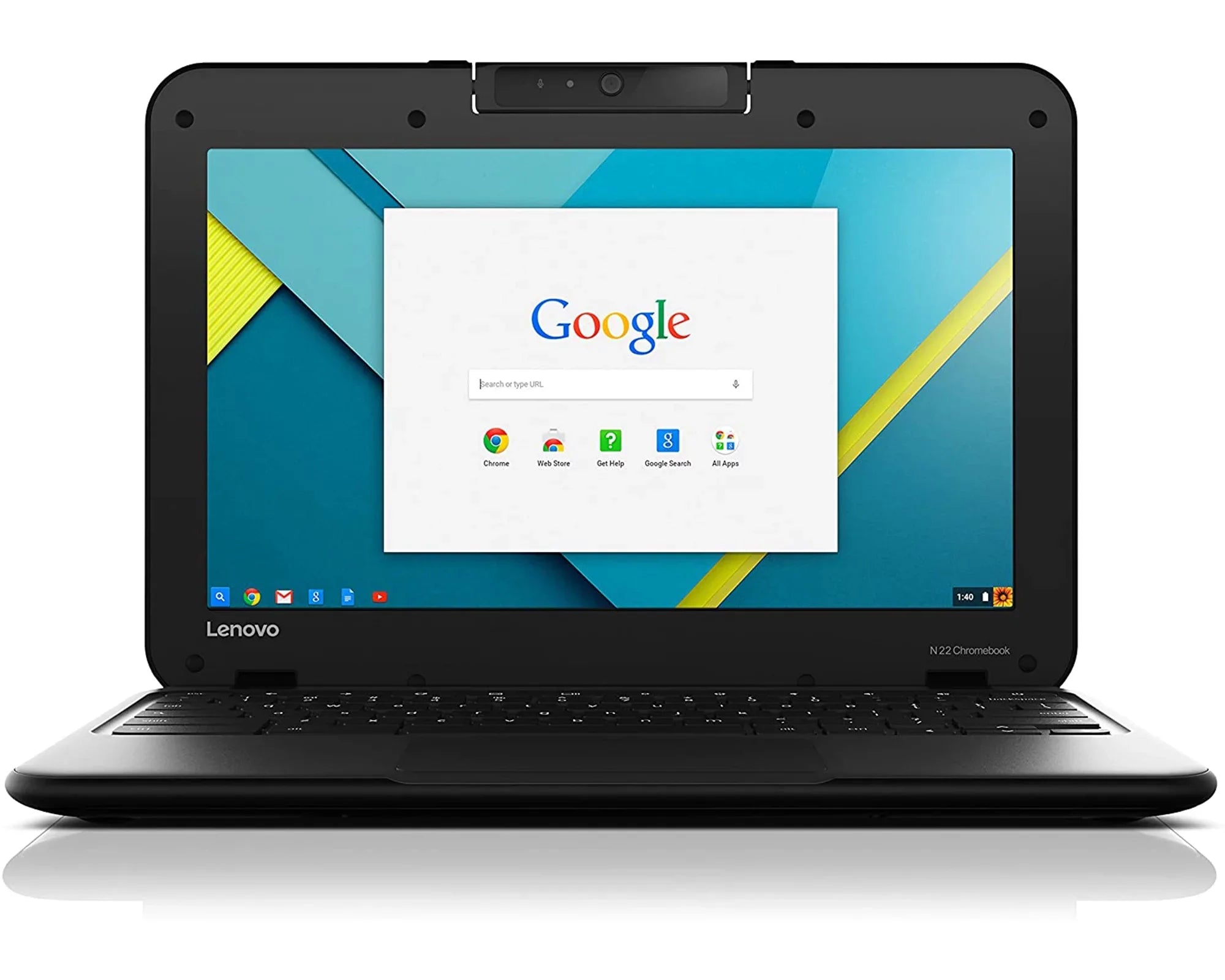 Restored Lenovo N22 Series Chromebook 11.6-Inch (2GB RAM, 16GB HDD, Intel Celeron 1.60GHz) (Refurbished)