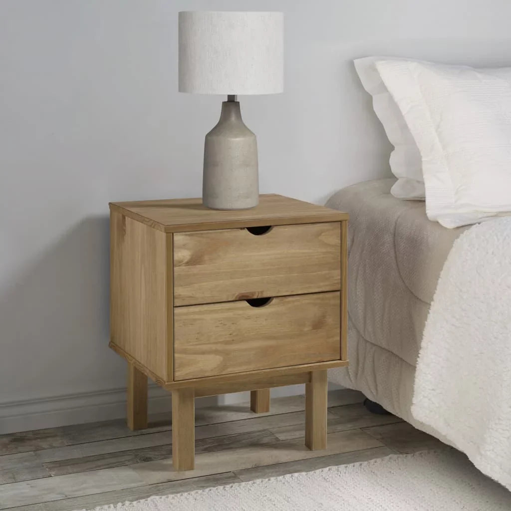 Htovila Bedside Cabinet OTTA 18.1"x15.6"x22.4" Solid Wood Pine