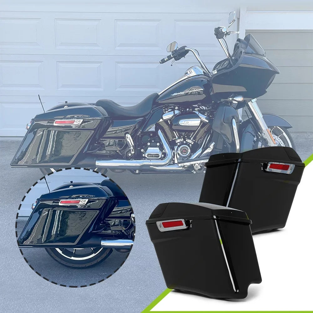 Kojem 5" CVO Hard Saddlebags w/Speaker Grills for Harley Touring Glide 14 15 16 17 18 19 20 21 22 23 with Audio Wrap