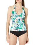 La Blanca Women's V-Neck Halter Tankini Swimsuit Top, Multi//in The Monument, 0