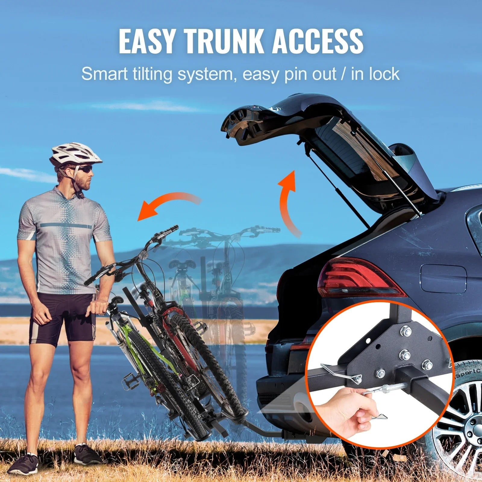 SKYSHALO Hitch Mount Folding Carrier Car Truck SUV 1.25"/2" Receiver 2-Bike Rack