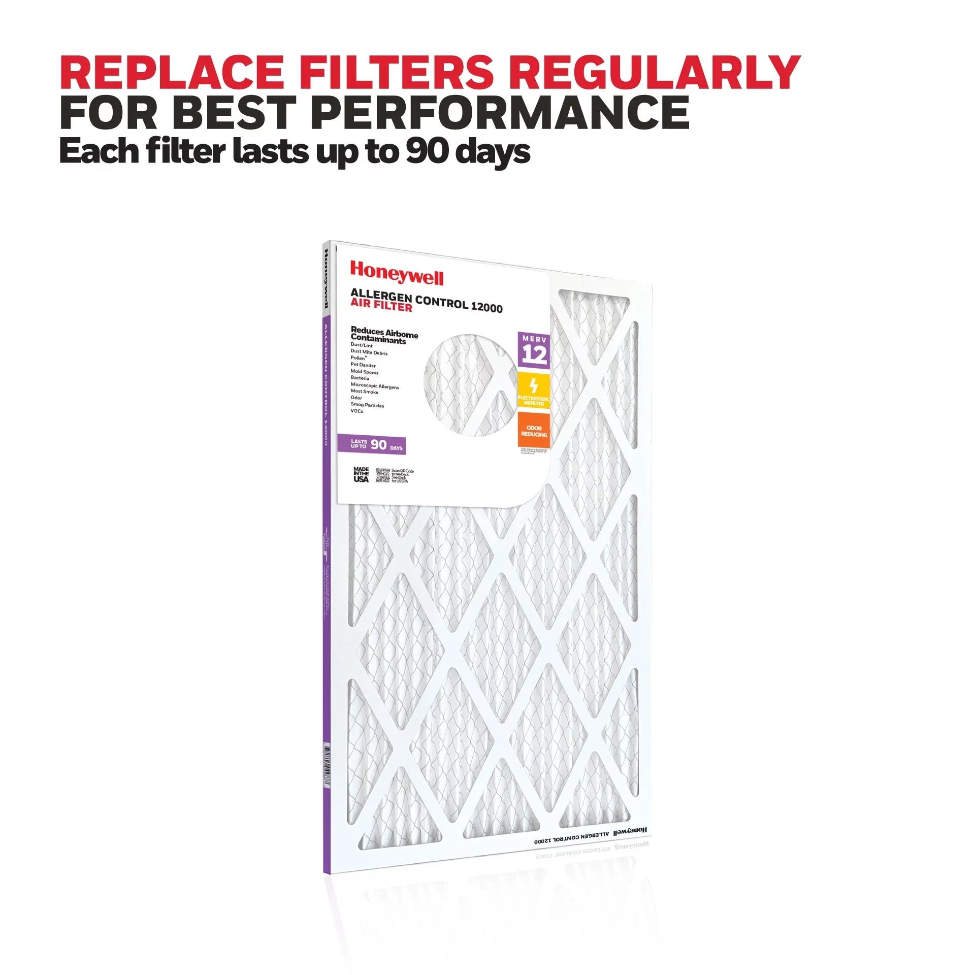 Honeywell 20x30x1 MERV 12 Pleated HVAC Furnace Air Filter -12 Pack