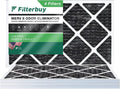 Filterbuy 16x24x1 MERV 8 Odor Eliminator Pleated HVAC AC Furnace Air Filters with Activated Carbon (4-Pack)