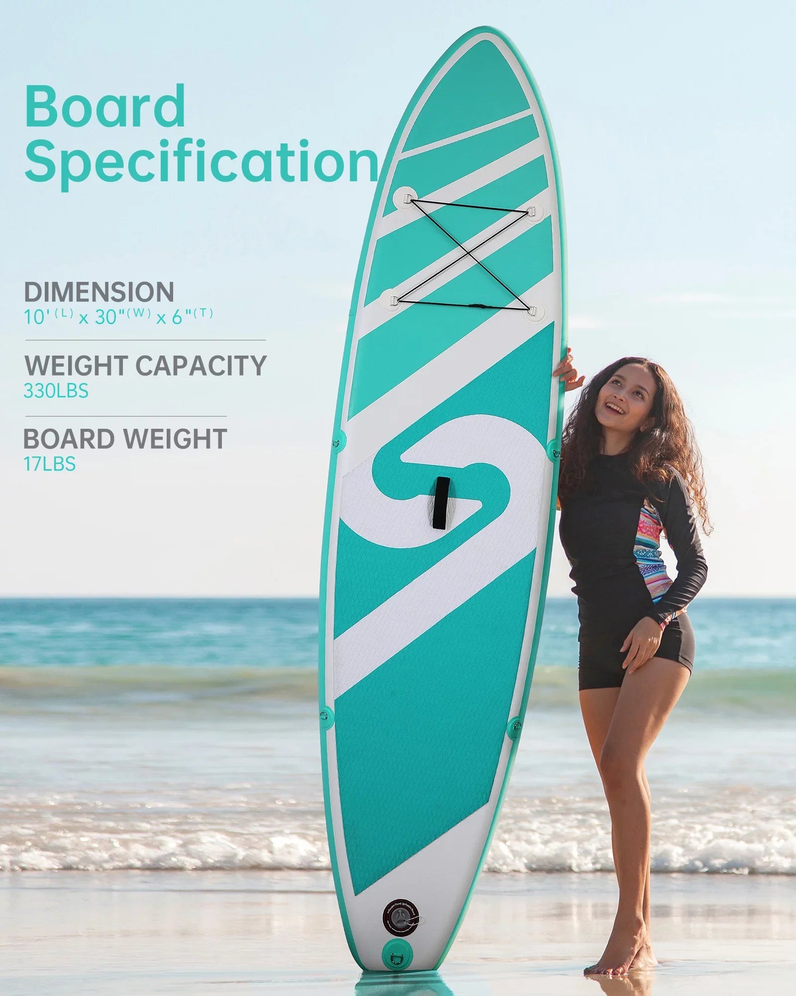 Inflatable Paddle Board Stand Up Paddle Board SUP Board with 120"x30"x6" for Youth & Adults Summer