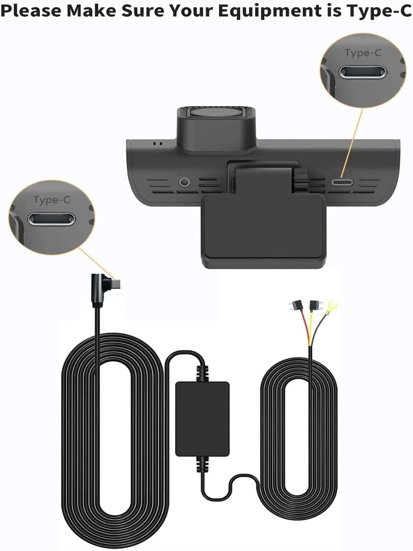 4K Dash Cam with Wi-Fi, GPS Front Camera, and Type-C Hardwire Kit