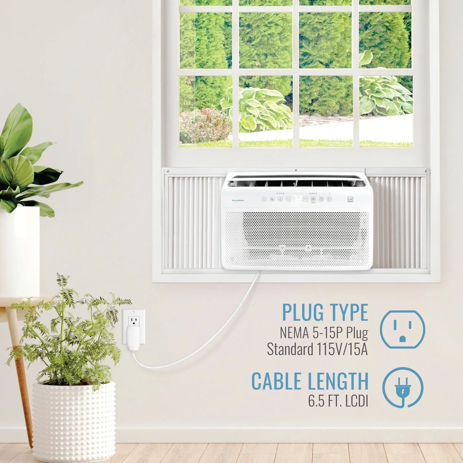 Keystone 8,000 BTU Window Mounted Inverter Air Conditioner with Remote Control