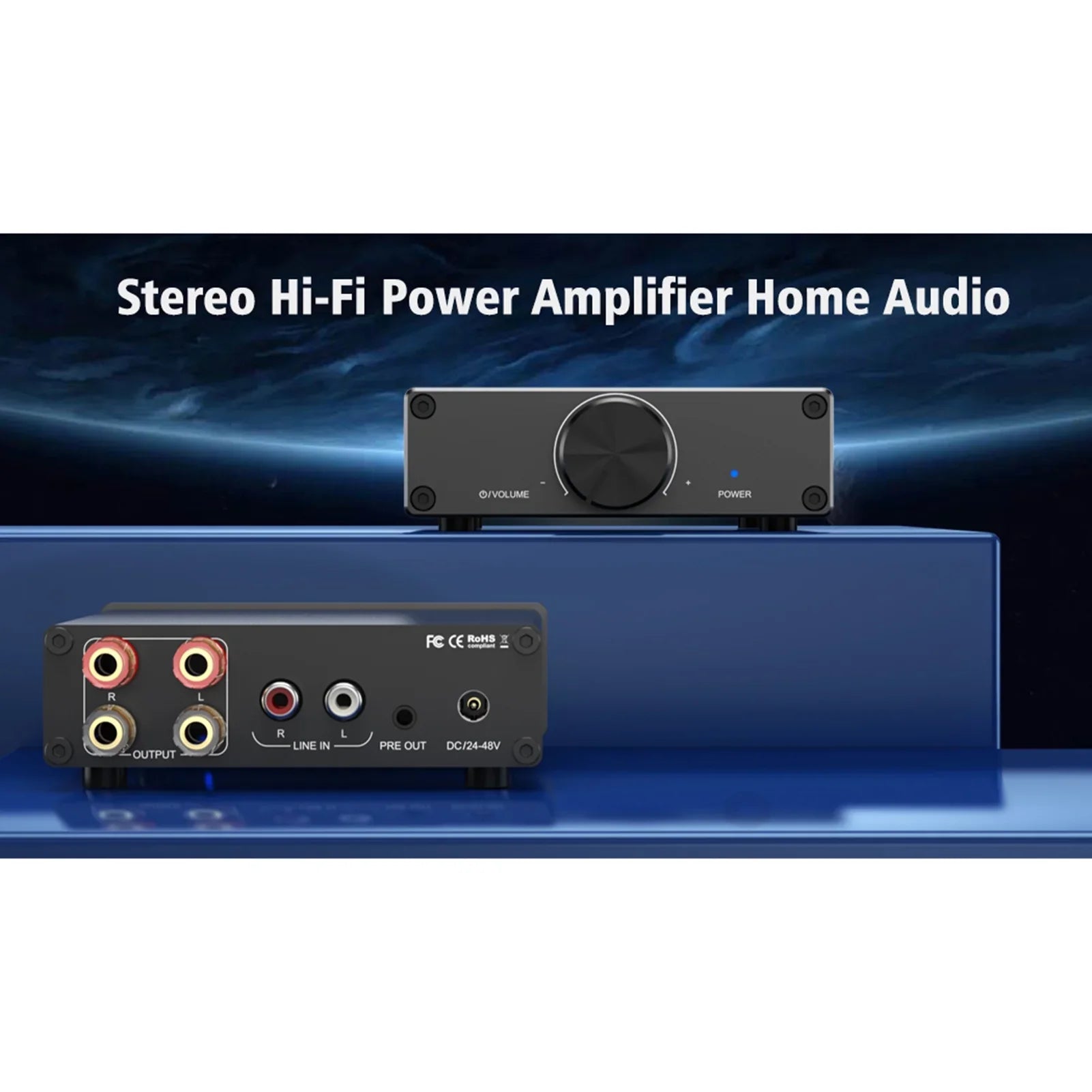 Lixada TPA3255 300W X 2 Stereo Audio Amplifier Digital 2.0 Channel Plug-and-Play for Home Desktop Active Speakers
