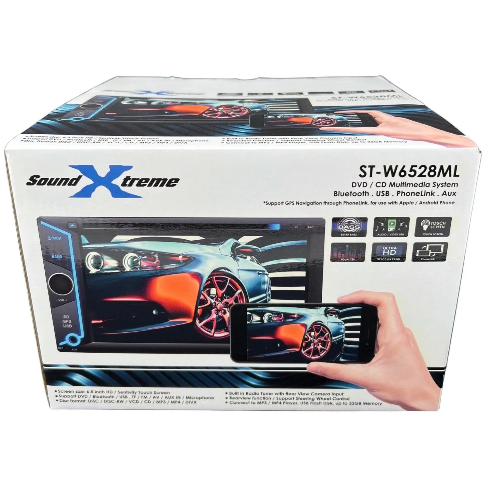 200W 6.2" Touch Screen Mirror Link GPS For Android & IOS +Rear View Camera XV20C Bundle
