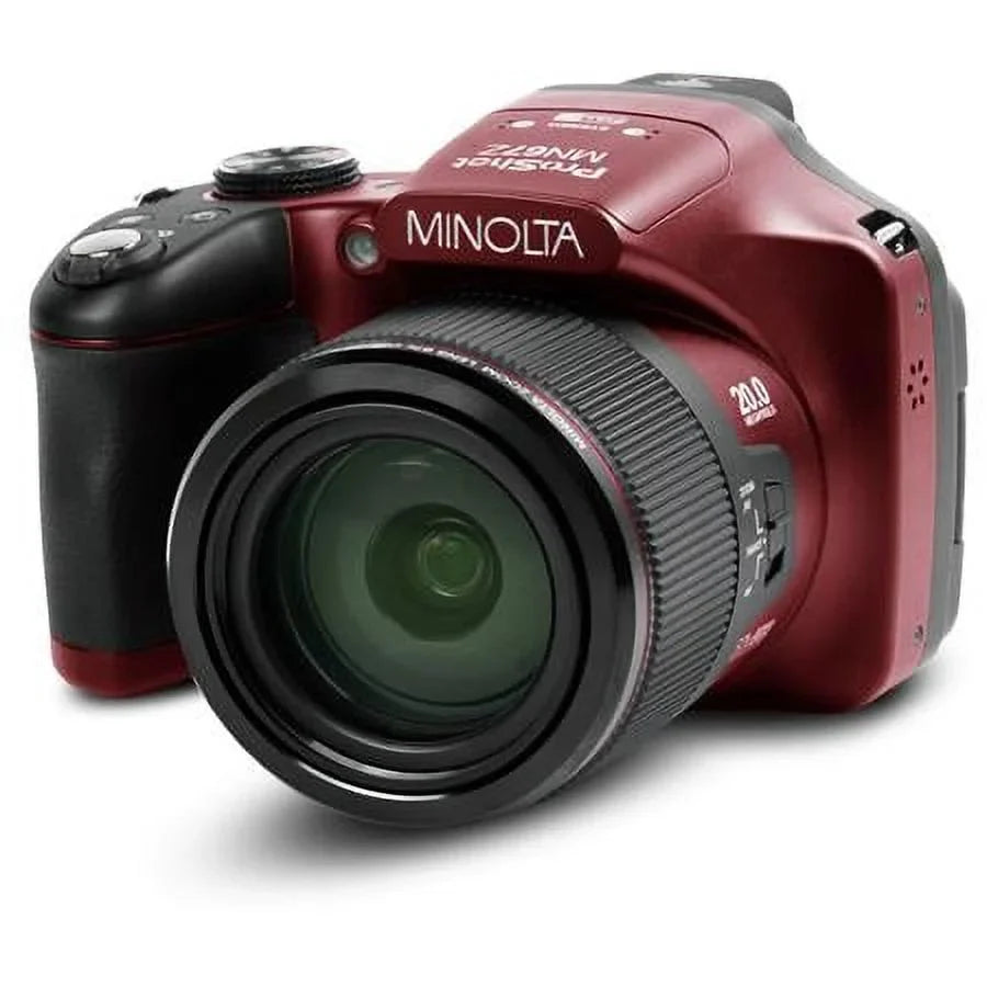 Minolta MN67Z 20 MP HD Bridge Digital Camera with 67x Optical Zoom (Red)