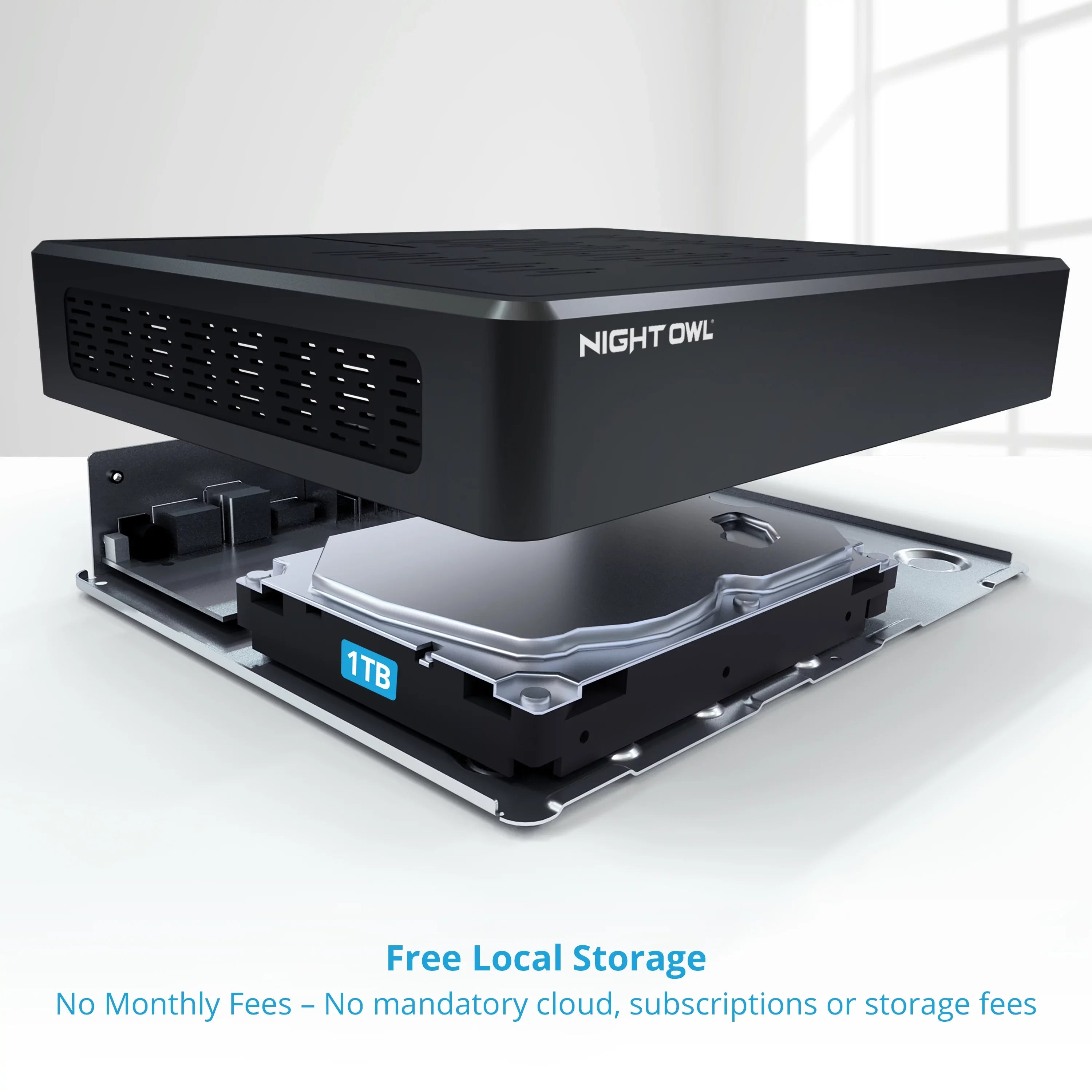 Night Owl 10 Channel 4K Wi-Fi NVR with 1TB Hard Drive and 3 Wire Free (Battery) 1080p HD Spotlight Cameras