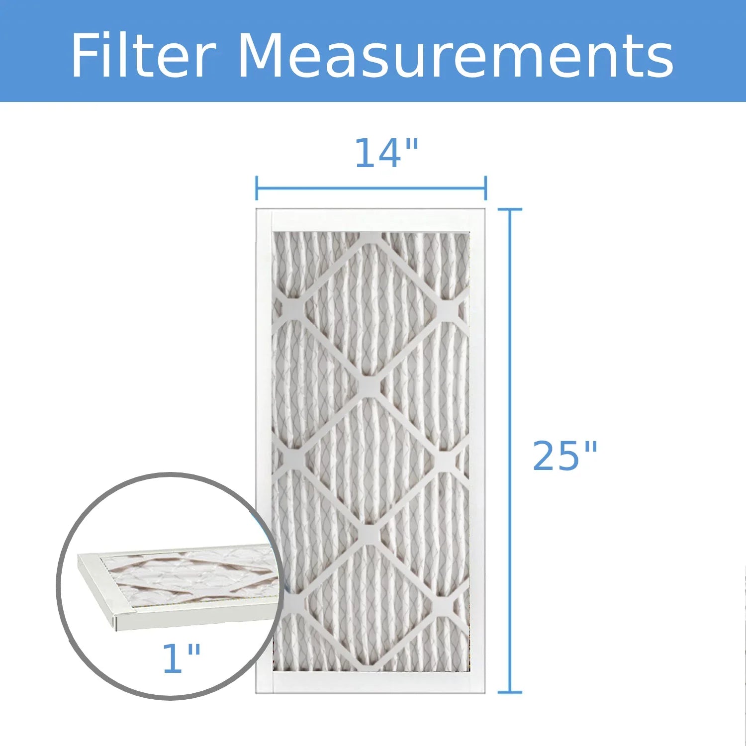 14x25x1, Purolator Hi-E 40 Extended Surface Pleated Air Filter, Mechanical MERV 8, (6 Pack)