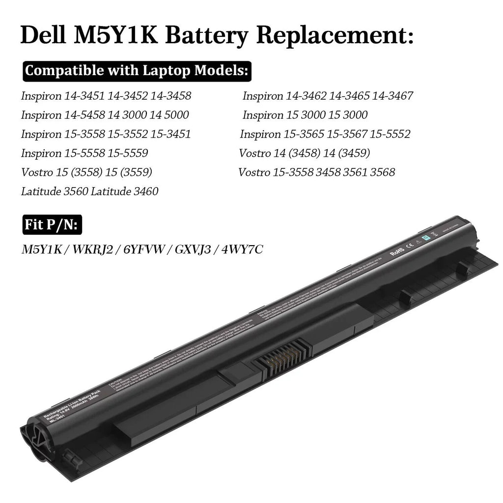 M5Y1K 50 Batteries for Dell Inspiron 5559 5558 3551 3451 3558 3567 5755 5756