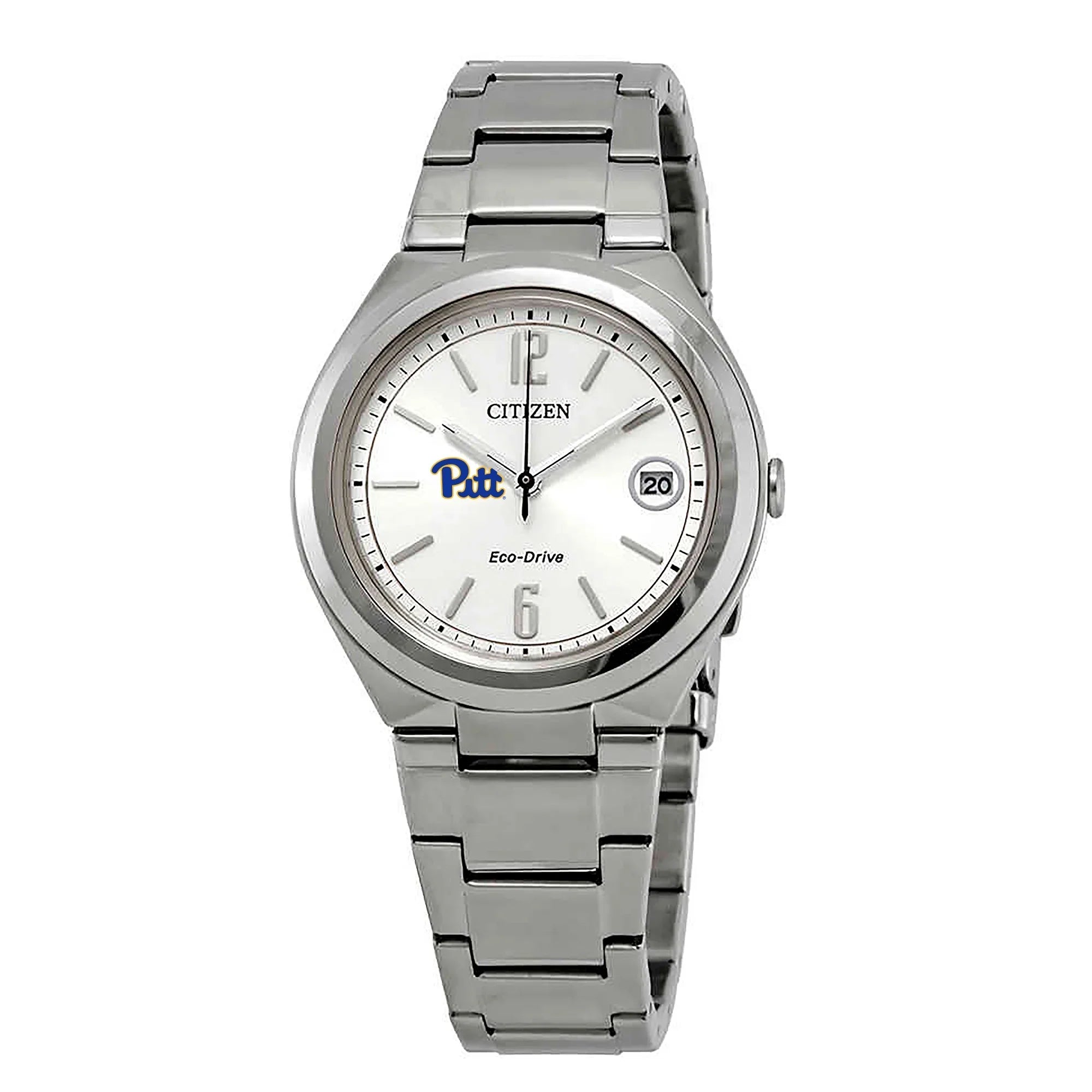 Women's Silver Pitt Panthers Eco-Drive Stainless Steel Watch