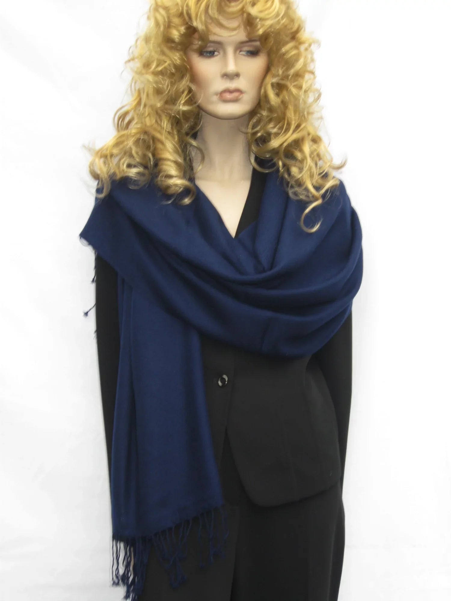 Scarf/Scarves/Shawl/Shawls/Stole/Wrap/Pashmina Scarf/Pashmina Shawl/Cashmere/Cashmere Scarf/Wool/Silk (Inky Navy)