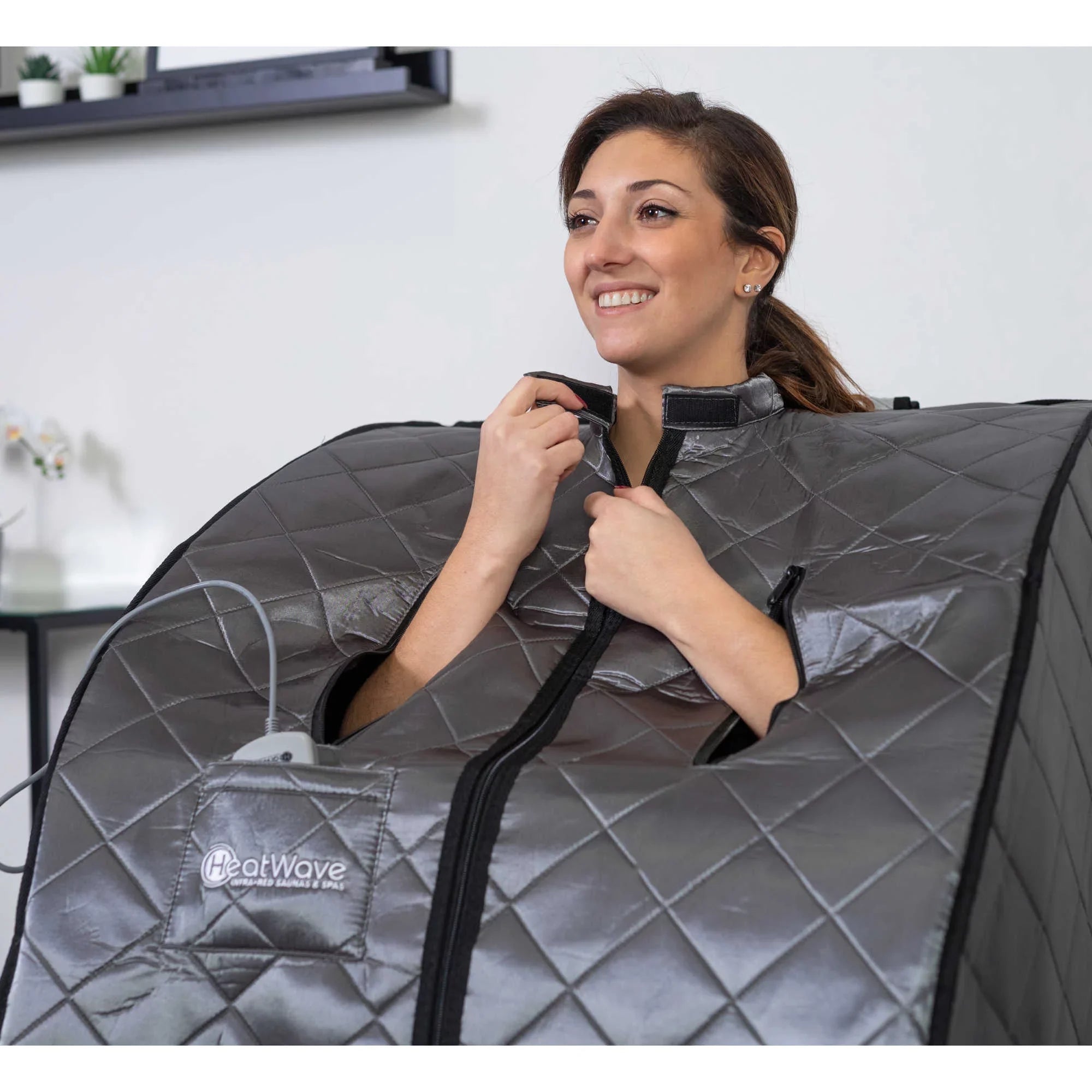 Heat Wave Rejuvenator Portable Personal Sauna with FAR Infrared Carbon Panels, Heated Floor Pad, Canvas Chair