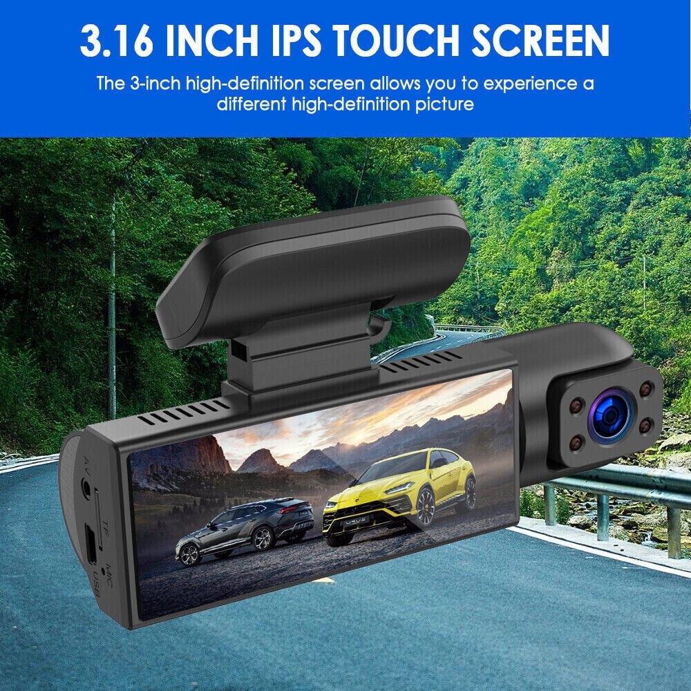 JahyShow 1080P Car DVR Dash Cam Video Recorder G-Sensor Dual Lens Front w/ Inside Camera