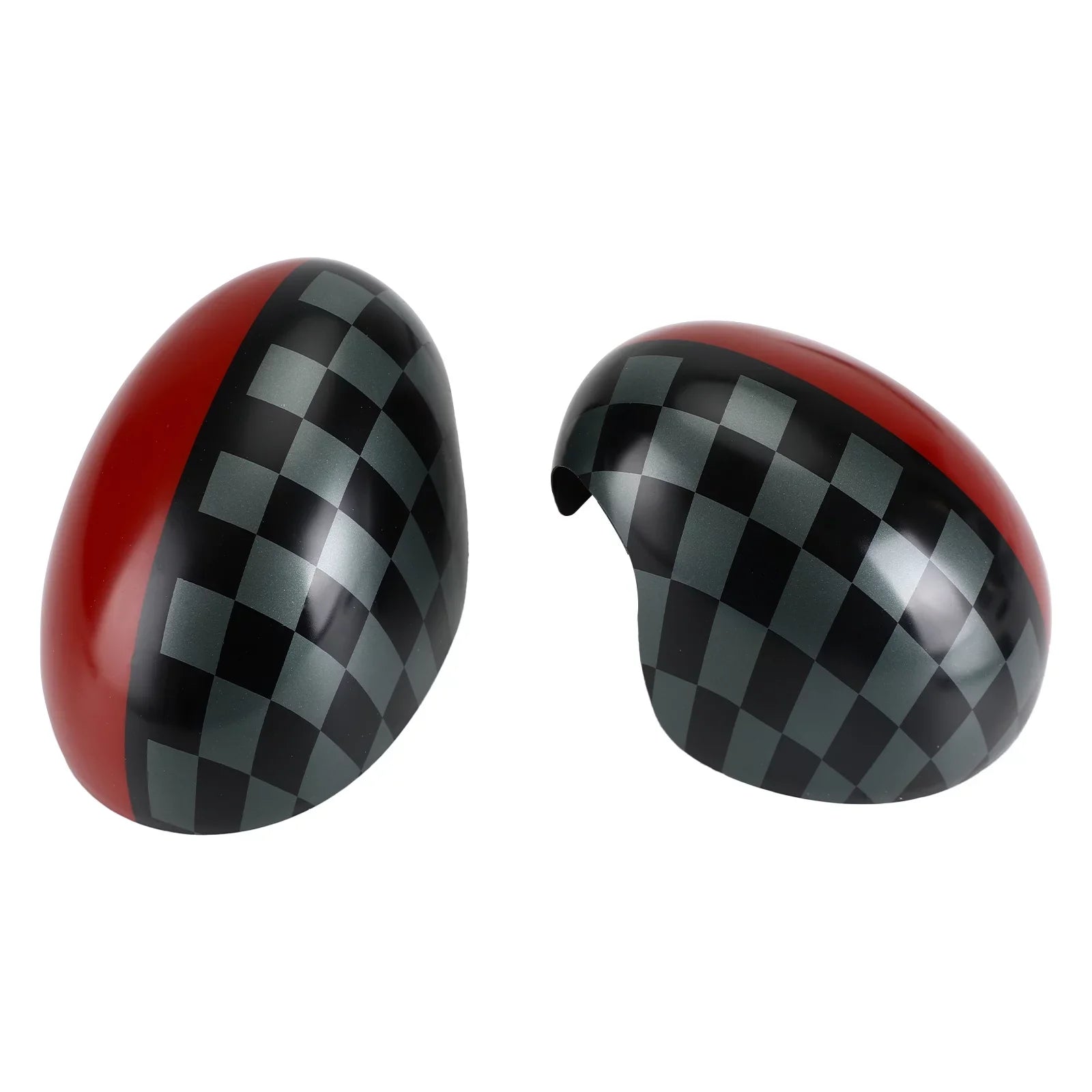 Black/Grey checkered Red Mirror Shield for MINI Cooper Hardtop F55 F56