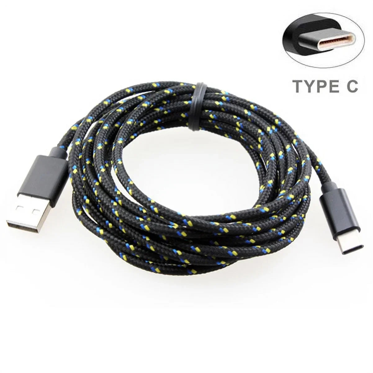 Rugged Resilient Canvas Case Holster Metal Belt Clip w Black Resilient Braided 10ft Long Type-C Cable Rapid Charger Sync USB Wire Y4P for Nokia 3.1 Plus - OnePlus 5T, 6, 6T, 7 Pro - Razer Phone 2