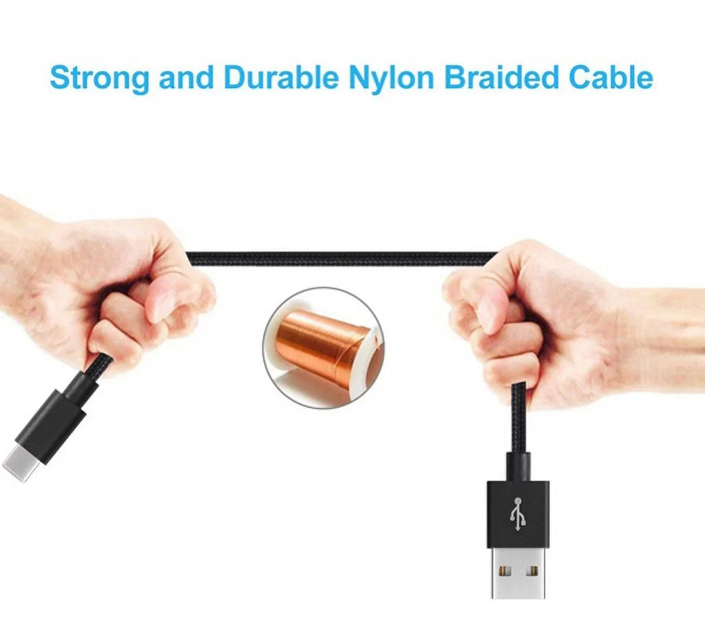 Rugged Resilient Canvas Case Holster Metal Belt Clip w Black Resilient Braided 10ft Long Type-C Cable Rapid Charger Sync USB Wire Y4P for Nokia 3.1 Plus - OnePlus 5T, 6, 6T, 7 Pro - Razer Phone 2