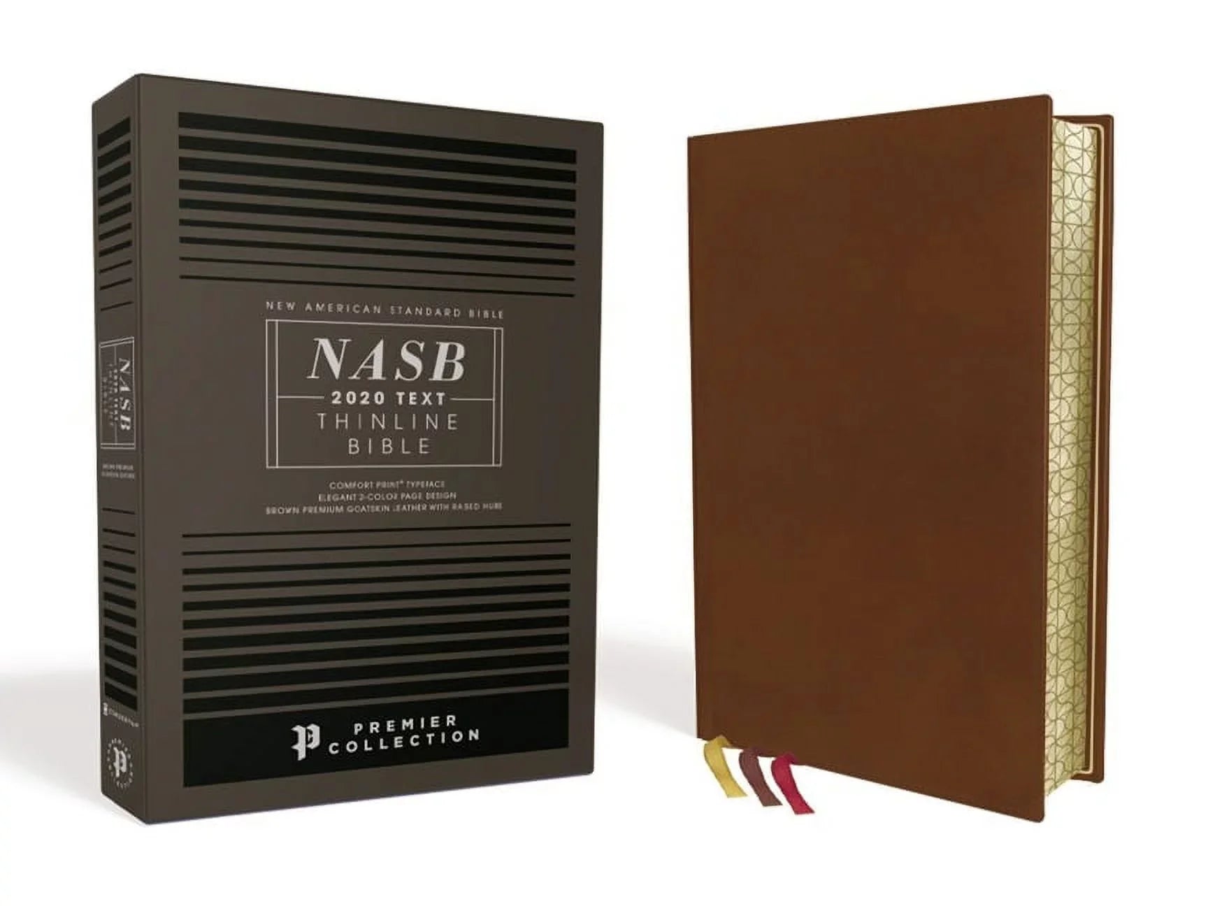 Nasb, Thinline Bible, Premium Goatskin Leather, Brown, Premier Collection, Black Letter, Gauffered Edges, 2020 Text, Comfort Print (Other)