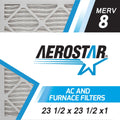 Aerostar 23 1/2x23 1/2x1 MERV 8, Pleated Air Filter, 23 1/2 x 23 1/2 x 1, Box of 6, Made in the USA