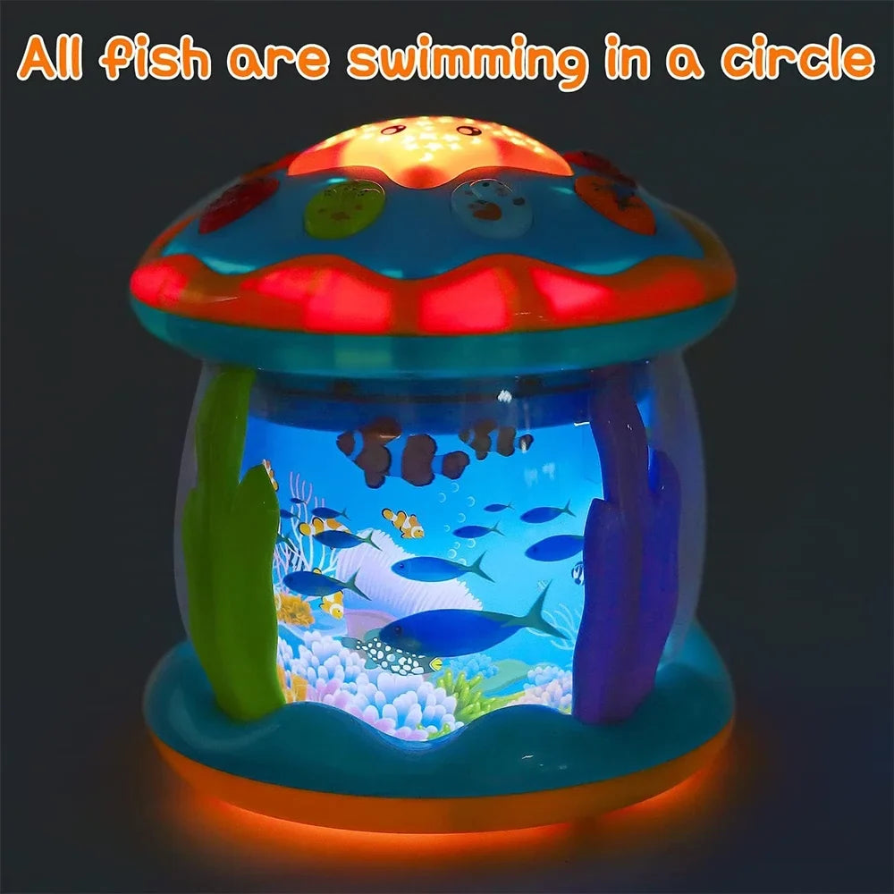 Baby Toys 6 to 12 Months - Musical Learning Infant Toys Ocean Rotating Star Light Projector - Crawling Toys for Baby 6+ Month Years Old Gift