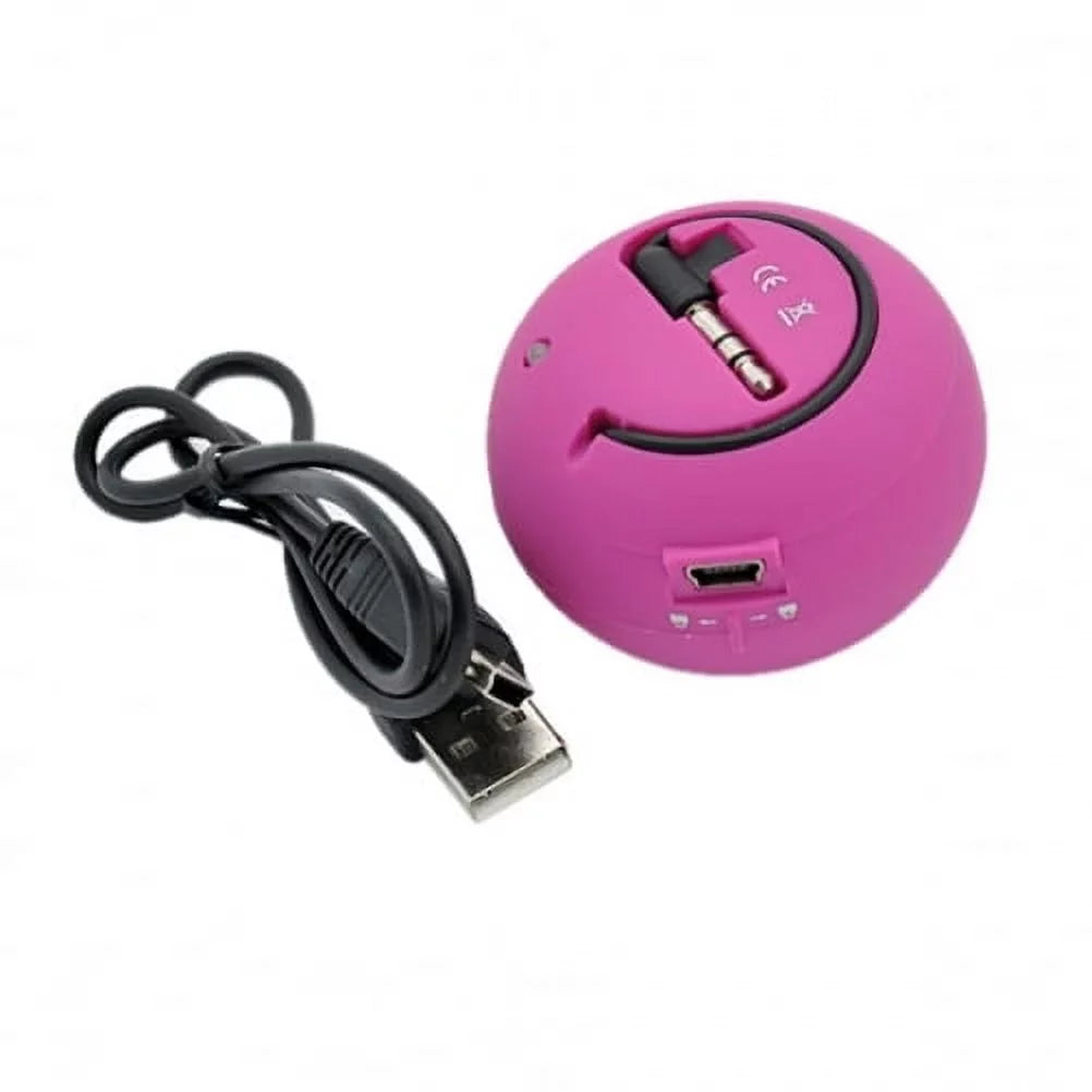 Wired Portable Loud Speaker Pink Multimedia Audio System Rechargeable Matching With Alcatel Onyx - LG V50 ThinQ 5G, G8 ThinQ - Motorola Moto G7 Power Play - Nokia 3.1 Plus