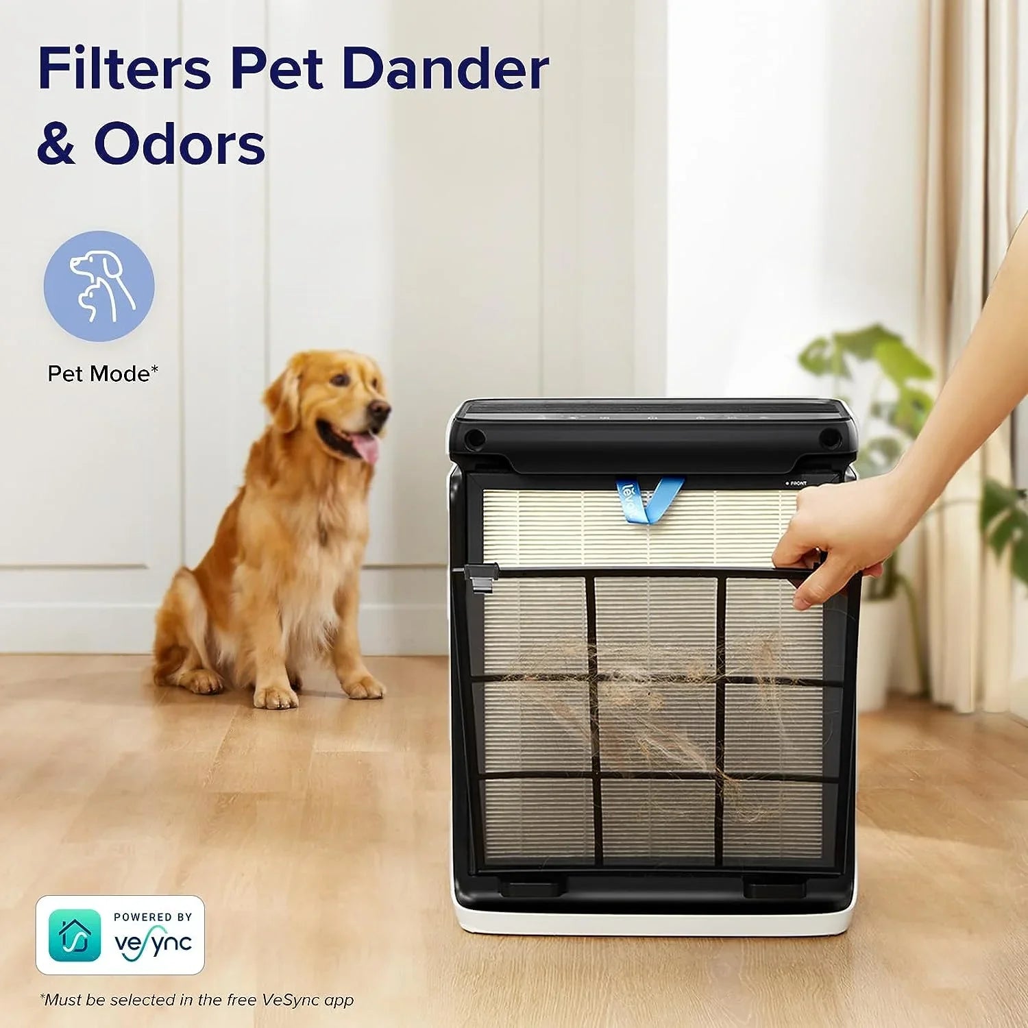 LEVOIT Air Purifiers for Home Large Room Bedroom Up to 1110 Ft² with Air Standard and Light Sensors, Smart WiFi, Washable Filters, HEPA Filter Captures Pet Hair, Allergies, Dust, Smoke, Vital 100S