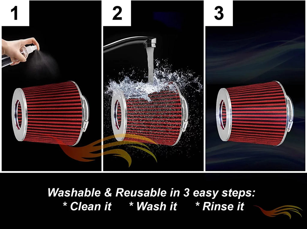 Rtunes Racing Short Ram Air Intake Kit + Filter Combo RED For 05-10 Chevy Cobalt/Chevy Cobalt SS 2.4L L4