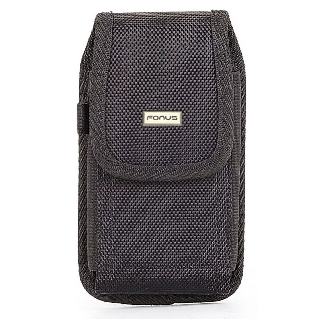 Rugged Resilient Canvas Case Holster Metal Belt Clip w Black Resilient Braided 10ft Long Type-C Cable Rapid Charger Sync USB Wire Y4P for Nokia 3.1 Plus - OnePlus 5T, 6, 6T, 7 Pro - Razer Phone 2