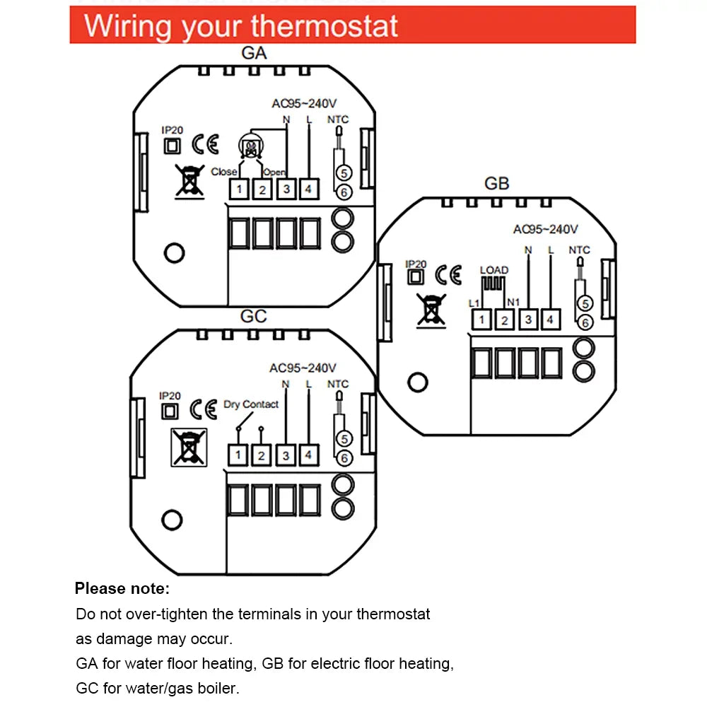 GoolRC Thermostat,5a Suitable With Fitting With / Water / Temperature App / -- Temperature Wi-fi Smart Temperature Boiler Smart Water