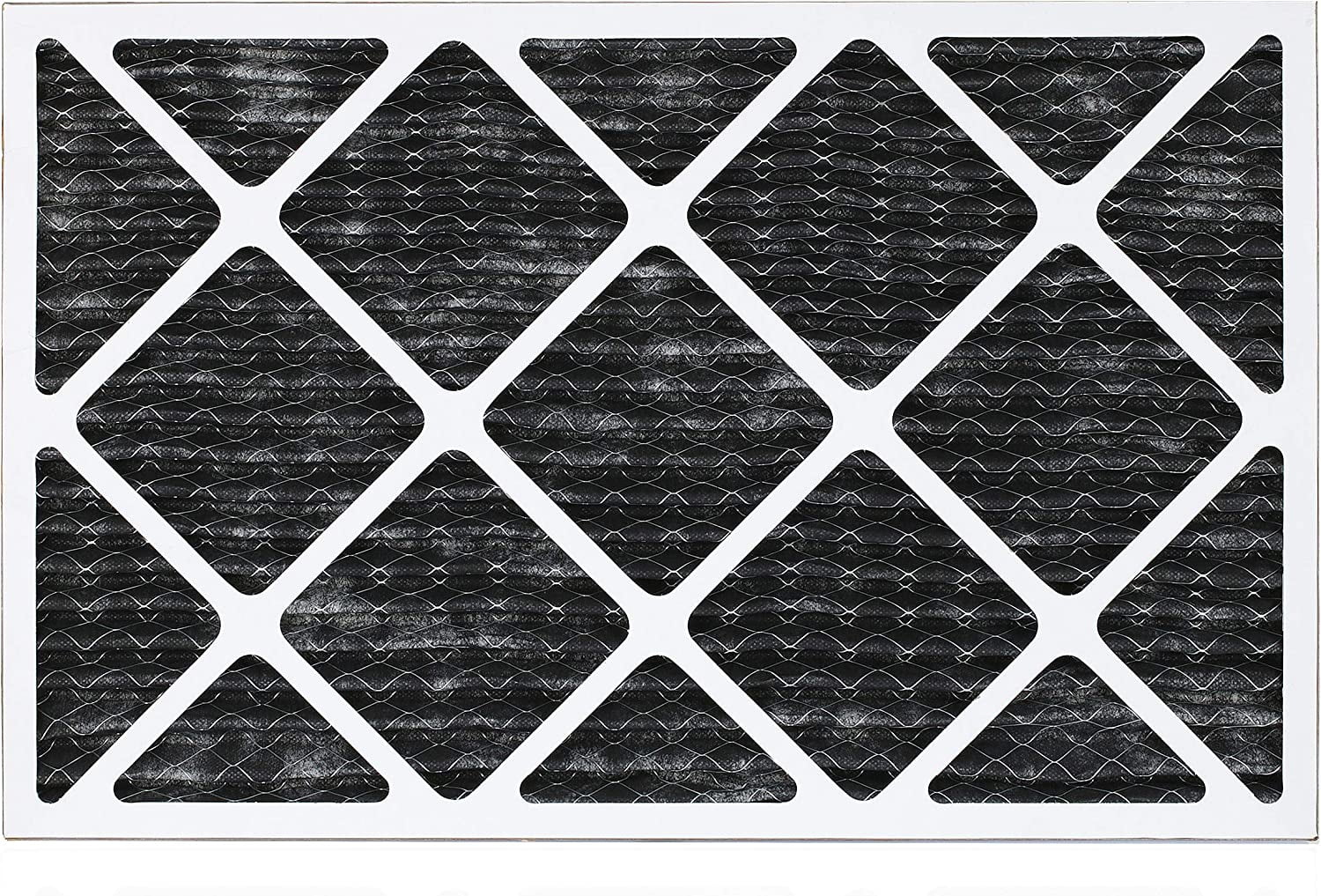 Filterbuy 16x24x1 MERV 8 Odor Eliminator Pleated HVAC AC Furnace Air Filters with Activated Carbon (4-Pack)