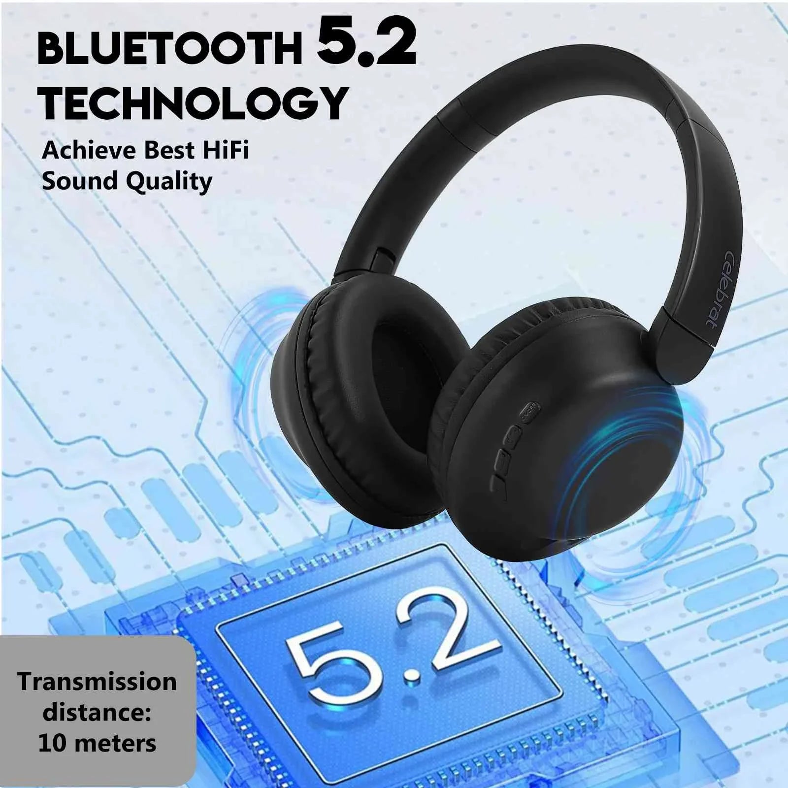 UrbanX UX35 Wireless Bluetooth Stereo Earphones with High Resolution Audio, Deep Bass, Superior Comfort Over The Ear Headphones with Mic for ZTE Axon 30 Pro 5G Phone Call Support