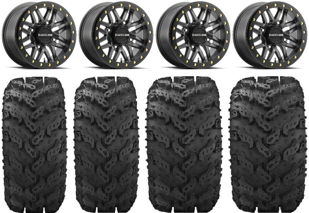 Raceline Ryno Bdlk 14" Gm Wheels 26" Reptile Tires Kawasaki Mule Pro FXT