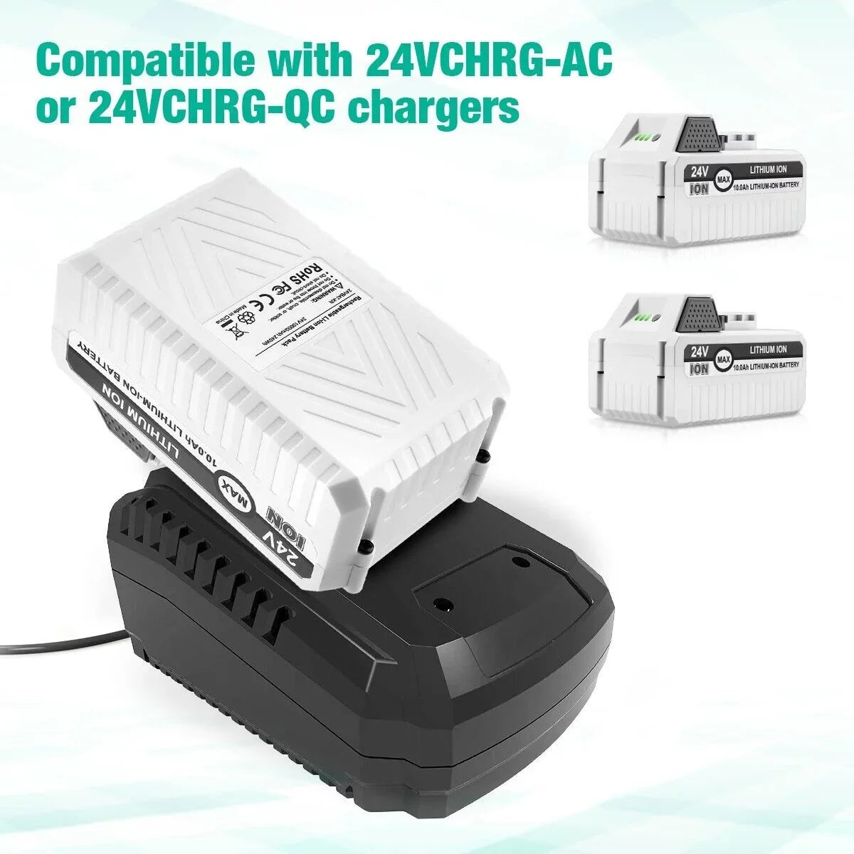 2Packs 10000mAh Li-ion Battery Fitting with Sun Joe and Snow Joe 24V Battery for 24VBAT-LTX 24VBAT-LTW 24VBAT-LTE 24VBAT-LT 24VBAT 24V-X2-SB18 iON+ System for All Joe iON+ 24V Cordless Snow Blower