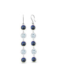 Gem Stone King 9.00 Ct Round Blue Mystic Topaz Sky Blue Aquamarine 925 Sterling Silver Earrings
