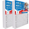 16x25x5 Air Filter MERV 11 Comparable to MPR 1000, MPR 1200 & FPR 7 Fitting with Air Bear 255649-105 Premium USA Made 16x25x5 Furnace Filter 2 Pack by AIRX FILTERS WICKED CLEAN AIR.