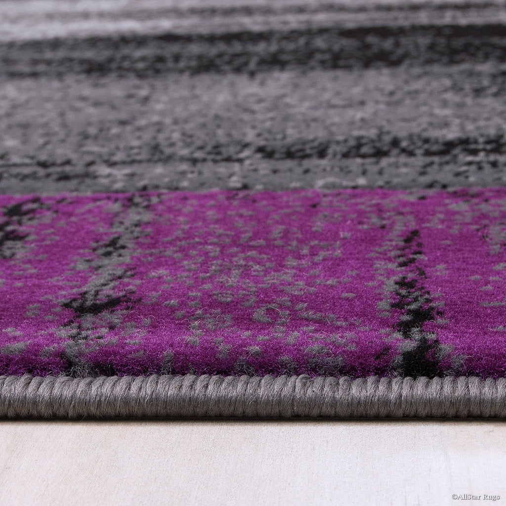 Purple Allstar Rugs Modern Contemporary Woven Rug Drop-Stitch Weave Technique in Purple (5' x 6' 11")