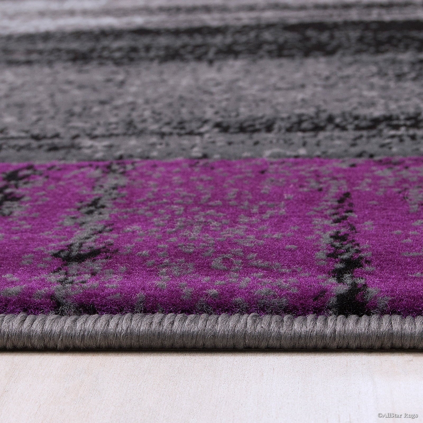 Purple Allstar Rugs Modern Contemporary Woven Rug Drop-Stitch Weave Technique in Purple (5' x 6' 11")
