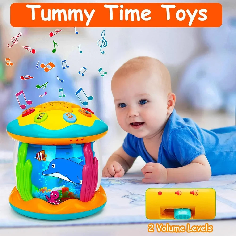 Baby Toys 6 to 12 Months - Musical Learning Infant Toys Ocean Rotating Star Light Projector - Crawling Toys for Baby 6+ Month Years Old Gift