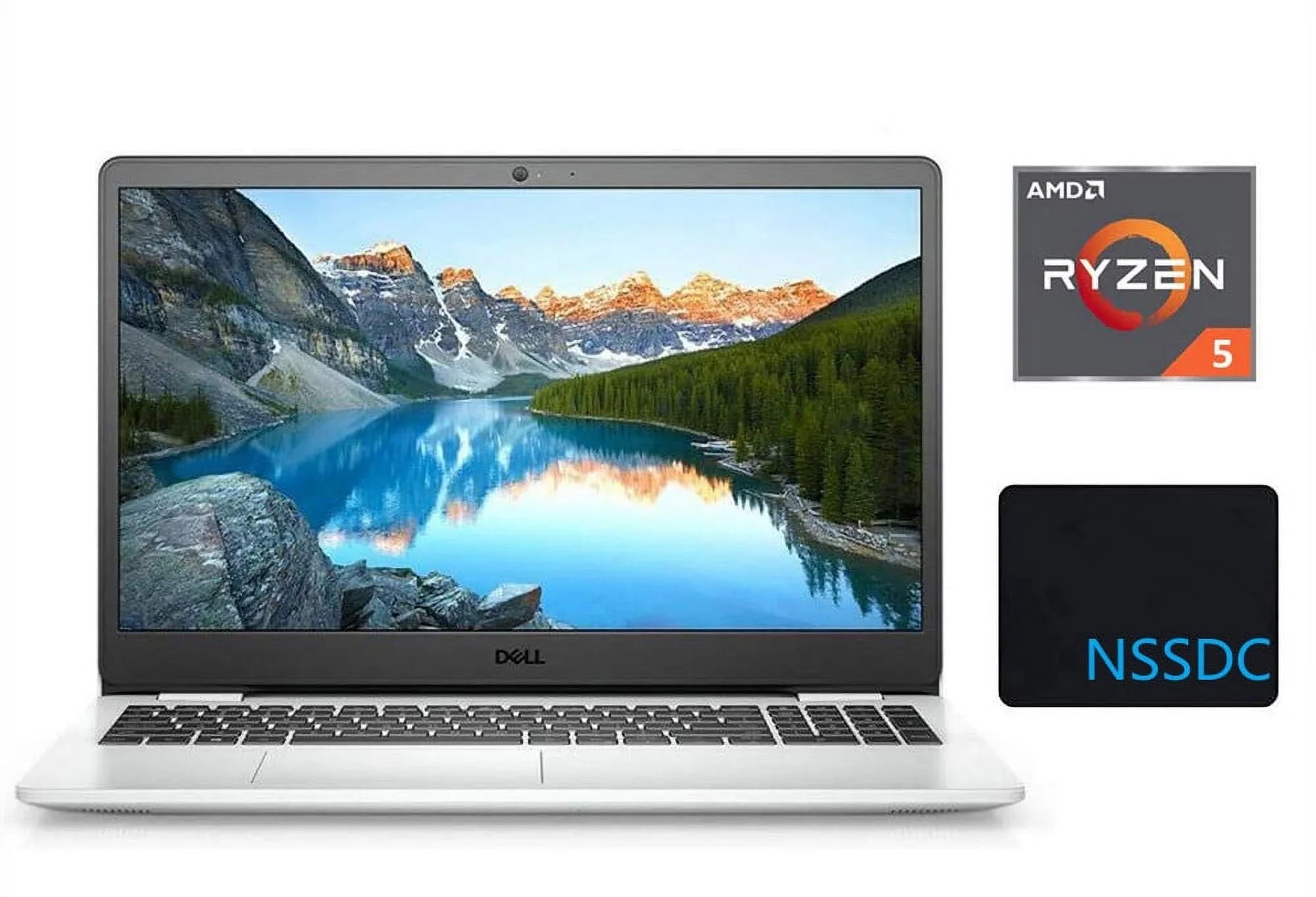 2021 Dell Inspiron 15 3505 15.6" FHD Laptop Computer, AMD Ryzen 5-3450U Processor, 32GB RAM, 1TB SSD, AMD Radeon Vega 8 Graphics, Webcam, HDMI, Bluetooth, Windows 10, White, with NSSDC Mousepad