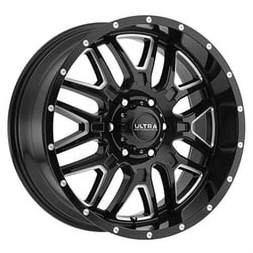 17" Black With Natural Accents Hunter 203 Wheel by Ultra Wheel 203-7983BM+12 Fits 2018 Chevrolet Silverado 1500