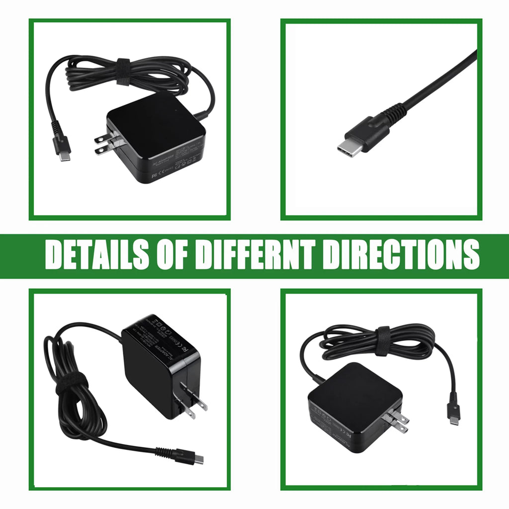 KONKIN BOO Matching 45W AC Adapter Charger Power USB-C Replacement for Lenovo 100E 2nd Gen 81QB000AUS Chromebook