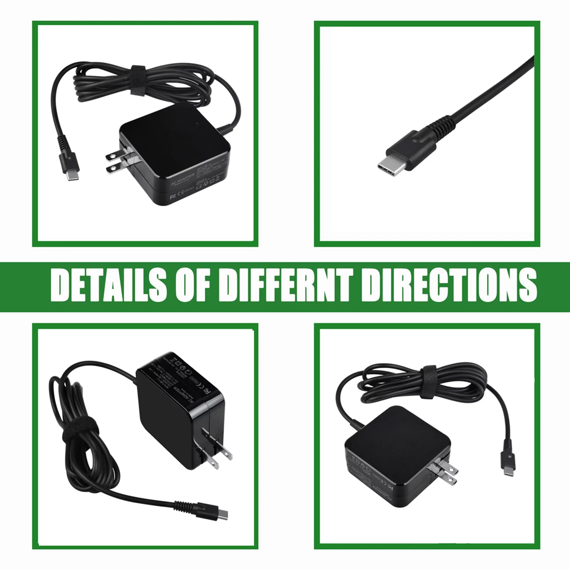 KONKIN BOO Matching 45W AC Adapter Charger Power USB-C Replacement for Lenovo 100E 2nd Gen 81QB000AUS Chromebook
