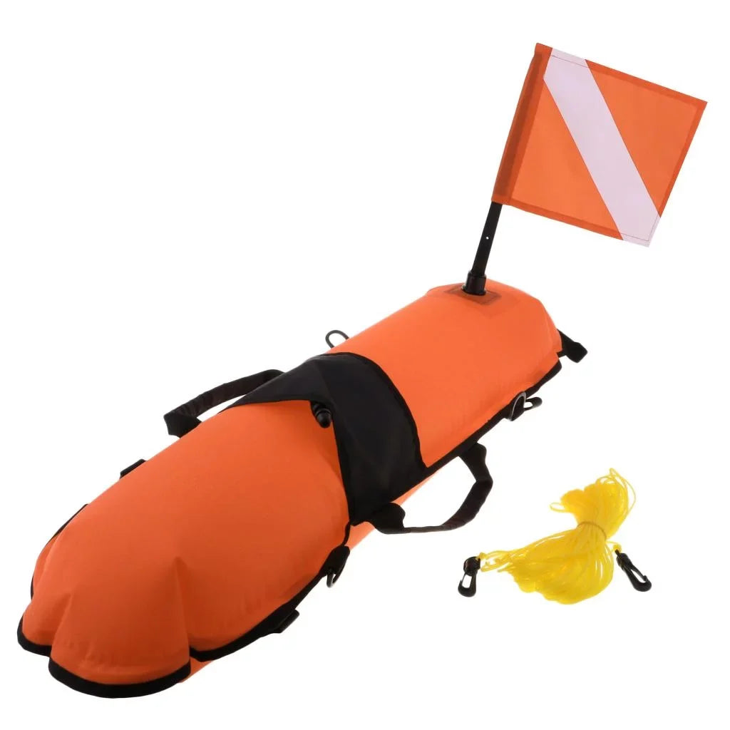 Scuba Diving Safety Float Buoy with Diver Flag, D-, Oral Inflator , 20m High Visible Snorkeling, Spearfishing, Freediving