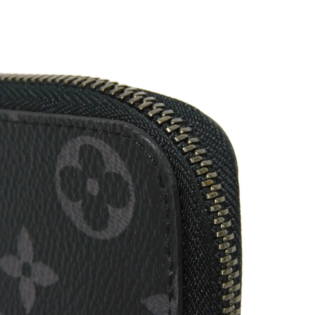 Pre-Owned LOUIS VUITTON Long Wallet Zippy Vertical LV Logo Round Zipper Monogram Eclipse Noir M62295 Men's Billfold (Good)
